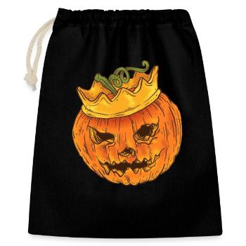 Kürbis - Helloween Kürbiskönig - Geschenkbeutel aus Baumwolle (40 x 50 cm) - Schwarz - Vorne