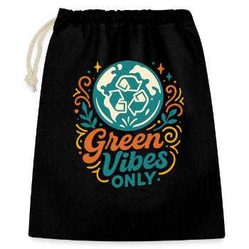 Des vibrations vertes pures - Sac cadeau 40 x 50 cm - noir - Devant