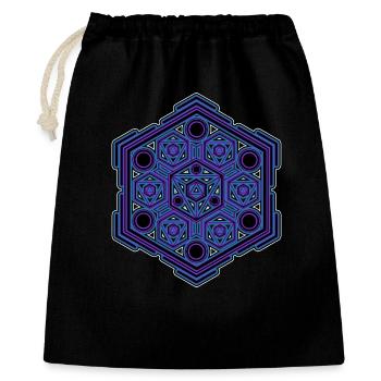 Festival Wear Mandala Geometrie Yoga Meditation  - Geschenkbeutel aus Baumwolle (40 x 50 cm) - Schwarz - Vorne