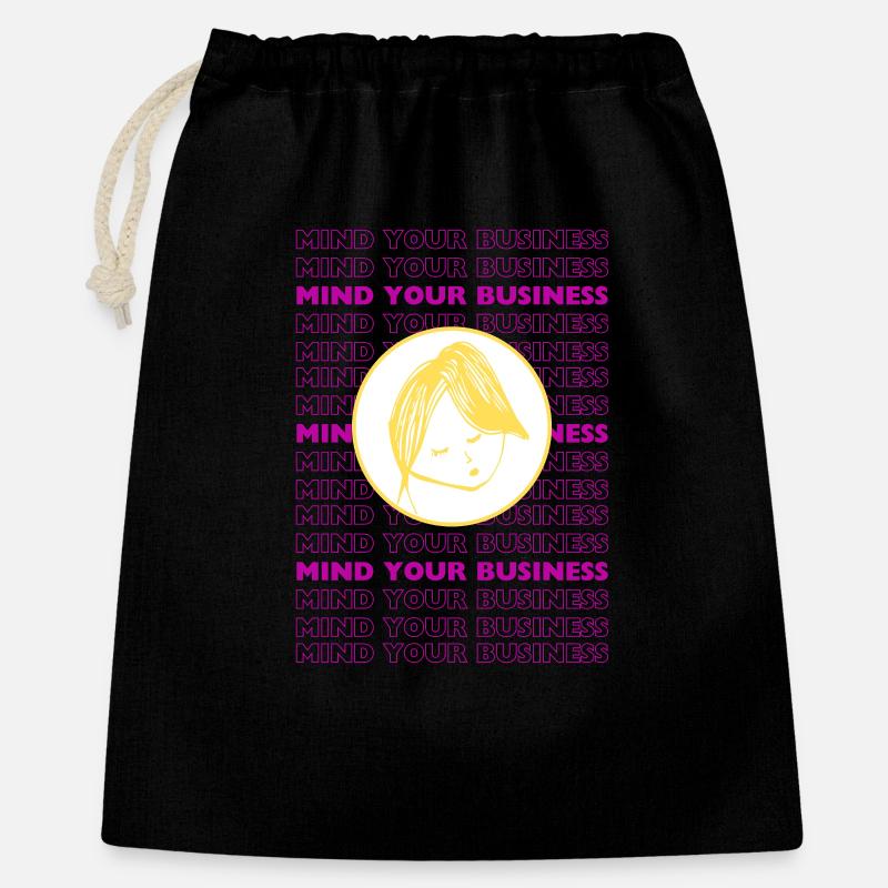 Mind Your Business – Minimal Sarcastic Design - Gift Bag 40 x 50 cm - black