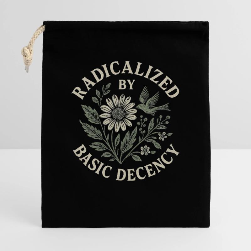 Radicalized By Basic Decency Floral Design Geschenkbeutel aus Baumwolle (40 x 50 cm)