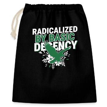 Radicalized By Basic Decency Quote Shirt - Gift Bag 40 x 50 cm - black - Front