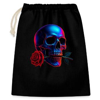 Skull Rose Dark Art Neon Skull Motif - Gift Bag 40 x 50 cm - black - Front