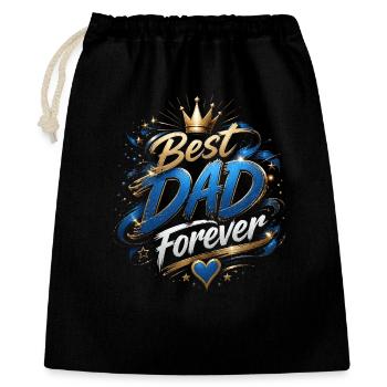 Bestes Papa Forever Kronen-Design - Geschenkbeutel aus Baumwolle (40 x 50 cm) - Schwarz - Vorne