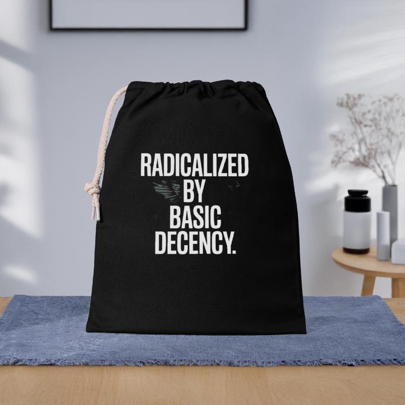 Radicalisés par la protestation de Basic Decency Spruch Sac cadeau 40 x 50 cm