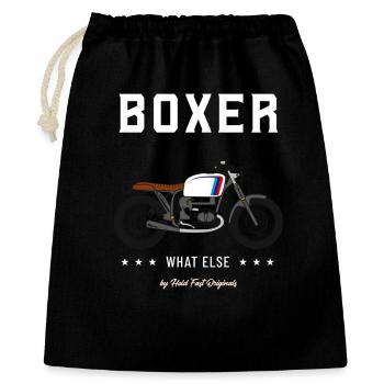 Boxer what else - Geschenkbeutel aus Baumwolle (40 x 50 cm) - Schwarz - Vorne