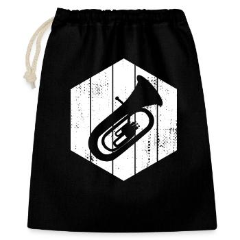 Tuba Drawing - Gift Bag 40 x 50 cm - black - Front