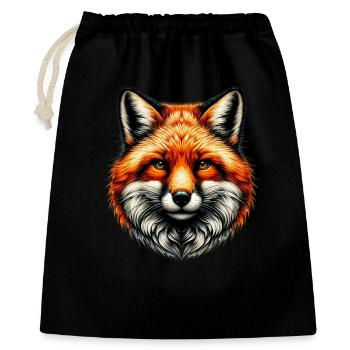 Fuchs - Geschenkbeutel aus Baumwolle (40 x 50 cm) - Schwarz - Vorne
