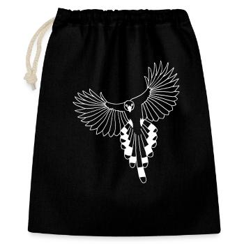 L'envol de l'oiseau blanc - Sac cadeau 40 x 50 cm - noir - Devant