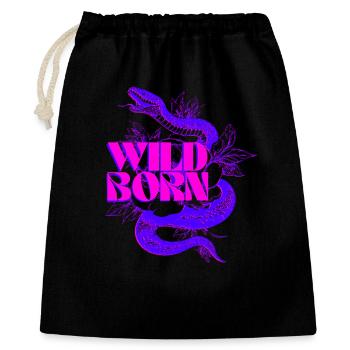 Wild Born Neon Snake with Bold Text - Gift Bag 40 x 50 cm - black - Front