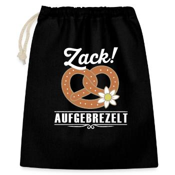 Zack aufbrezelt – Lustiger Tracht Spruch - Sac cadeau 40 x 50 cm - noir - Devant