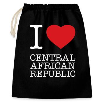 I love Central African Republic - Geschenkbeutel aus Baumwolle (40 x 50 cm) - Schwarz - Vorne