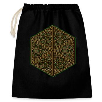 Hexagon Mandala Goa Psytrance Meditation Yoga Aum - Gift Bag 40 x 50 cm - black - Front