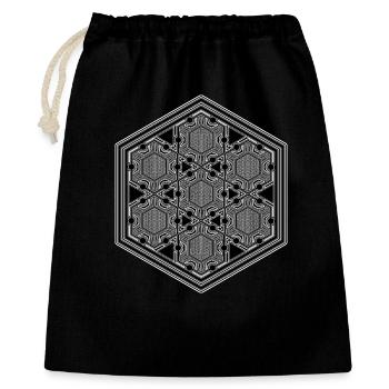 Psytrance Goa Party Rave Techno Festival Wear Yoga - Gift Bag 40 x 50 cm - black - Front