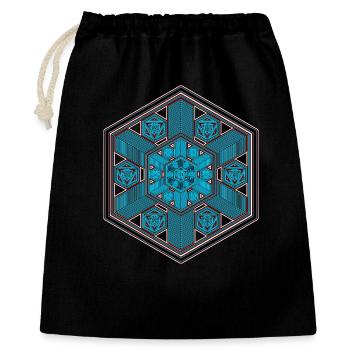 Heilige Geometrie Hexagon Mandala Yoga Meditation  - Geschenkbeutel aus Baumwolle (40 x 50 cm) - Schwarz - Vorne