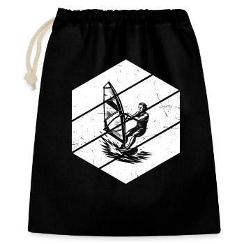 Clear windsurfing message - Gift Bag 40 x 50 cm - black - Front