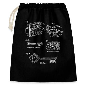Blueprint Lockwork: Vintage Key & Mechanism - Gift Bag 40 x 50 cm - black - Front
