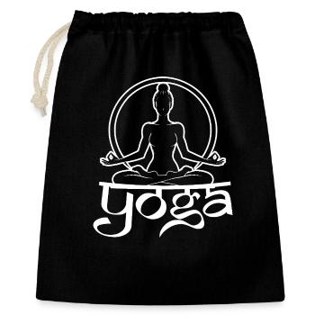 Yoga Silhouette Meditation Wellness Relaxation - Gift Bag 40 x 50 cm - black - Front