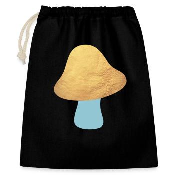 Mushroom Gold Forest Lucky Symbol Lucky Mushroom Nature Organic - Gift Bag 40 x 50 cm - black - Front