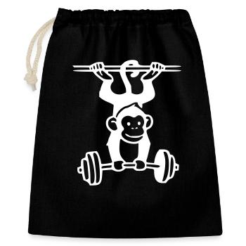 Primate Power - Monkey Weightlifting (White) - Gift Bag 40 x 50 cm - black - Front
