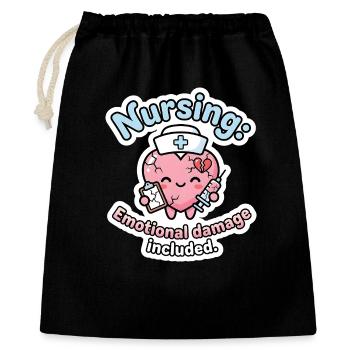 Krankenschwester Spruch lustig – Kawaii Pflege - Geschenkbeutel aus Baumwolle (40 x 50 cm) - Schwarz - Vorne