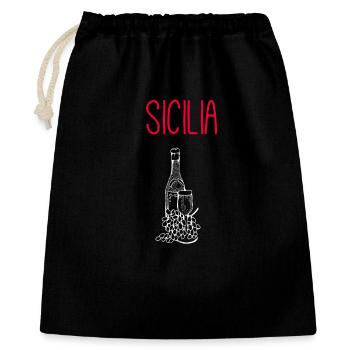 Wine connoisseurs from Sicily – Exclusive souvenir - Gift Bag 40 x 50 cm - black - Front