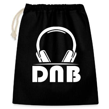 dnb drum n bass symbol music Kopfhörer Logo dnb - Geschenkbeutel aus Baumwolle (40 x 50 cm) - Schwarz - Vorne