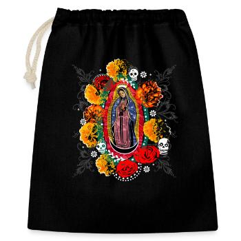 Halloween Day of the Dead Guadalupe - Geschenkbeutel aus Baumwolle (40 x 50 cm) - Schwarz - Vorne