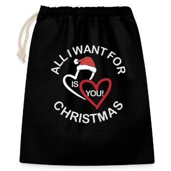 All I want for Christmas is you t-shirt design - Gift Bag 40 x 50 cm - black - Front