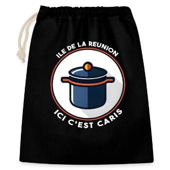 Ici c’est Caris Créole Ile de la Réunion - Sac cadeau 40 x 50 cm - noir - Devant