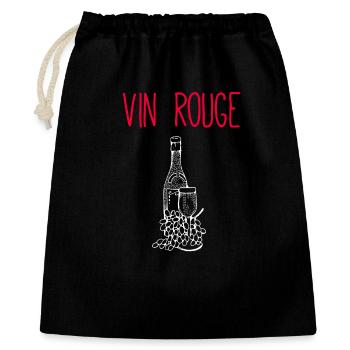 Vin Rouge Wein-Illustration auf Kleidung - Geschenkbeutel aus Baumwolle (40 x 50 cm) - Schwarz - Vorne