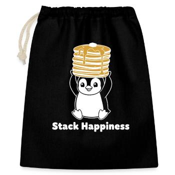 Stack Happiness Pinguin - Geschenkbeutel aus Baumwolle (40 x 50 cm) - Schwarz - Vorne