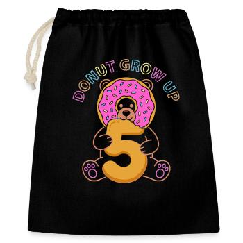 Donut Grow Up 5th Birthday Bear - Gift Bag 40 x 50 cm - black - Front