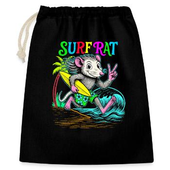 Surf Rat Surfing - Geschenkbeutel aus Baumwolle (40 x 50 cm) - Schwarz - Vorne