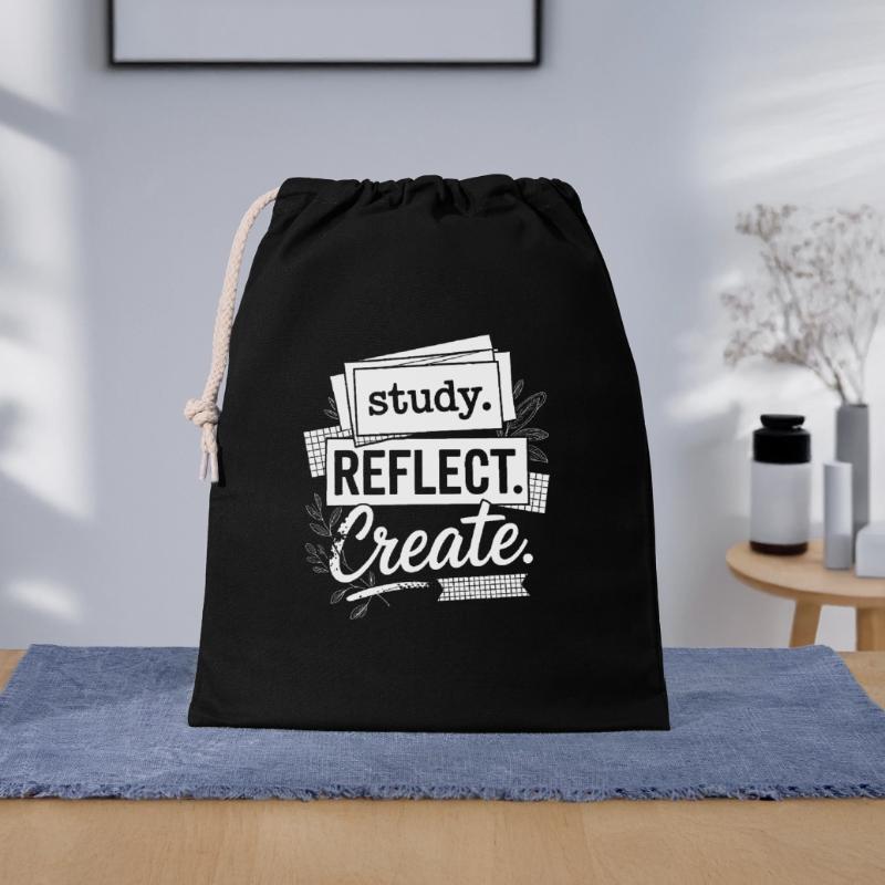 Study Reflect Create Motivational Typography Gift Bag 40 x 50 cm