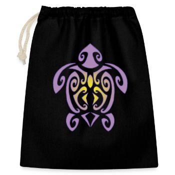 Tortue de Polynésie - Sac cadeau 40 x 50 cm - noir - Devant