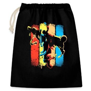 Karaté Rétro - Kickboxer - Fightclub Arts Martiaux - Sac cadeau 40 x 50 cm - noir - Devant