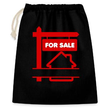 Panneau de logo rouge à vendre - Sac cadeau 40 x 50 cm - noir - Devant