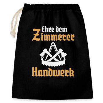Zimmerer Handwerk Zimmermann Zunftzeichen - Geschenkbeutel aus Baumwolle (40 x 50 cm) - Schwarz - Vorne