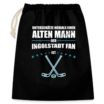 Alter Mann - Ingolstadt Eishockey Fan | Retro - Geschenkbeutel aus Baumwolle (40 x 50 cm) - Schwarz - Vorne