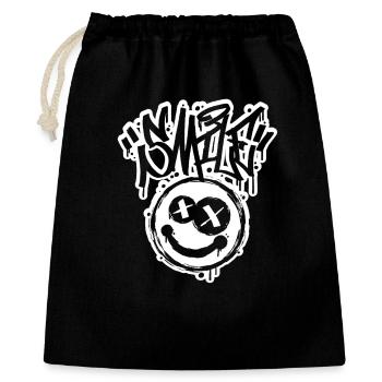 Smile Face Graphitti Letters - Gift Bag 40 x 50 cm - black - Front