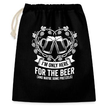 Prost: Bierfreunde stoßen an - Geschenkbeutel aus Baumwolle (40 x 50 cm) - Schwarz - Vorne