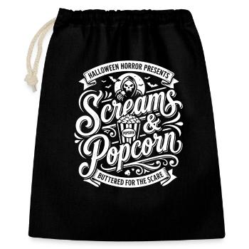 Screams & Popcorn Spooky Design - Gift Bag 40 x 50 cm - black - Front