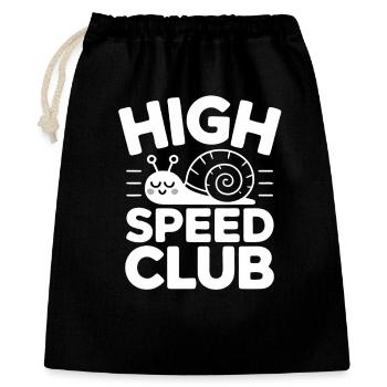 High Speed Club Schnecke - Geschenkbeutel aus Baumwolle (40 x 50 cm) - Schwarz - Vorne