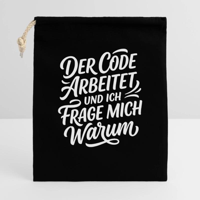 Coder arbeitet Spruch Humor Programmierer Geschenkbeutel aus Baumwolle (40 x 50 cm)