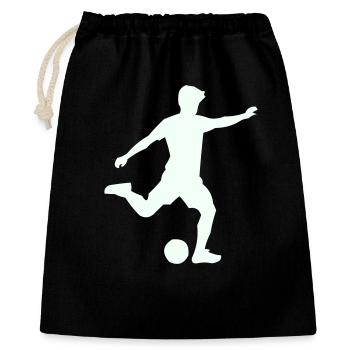 Silhouette de baby-foot en saut - Sac cadeau 40 x 50 cm - noir - Devant