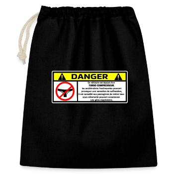 turbocompresseur - Sac cadeau 40 x 50 cm - noir - Devant