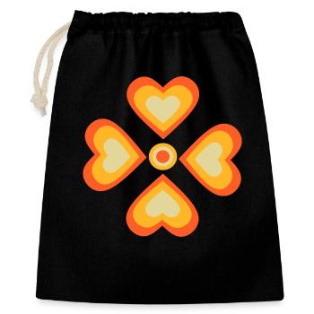 des années 70 motif de fleur - Sac cadeau 40 x 50 cm - noir - Devant