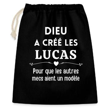 Lucas, prénom Lucas, anniversaire Lucas - Sac cadeau 40 x 50 cm - noir - Devant