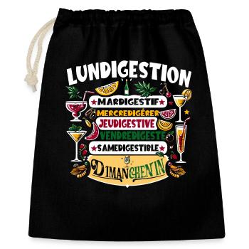 Lundigestion Jeu De Mots Semaine Vin Chenin - Sac cadeau 40 x 50 cm - noir - Devant
